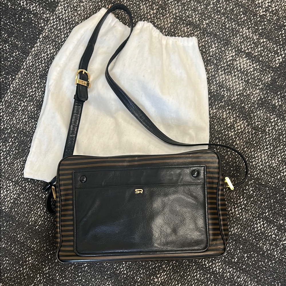 Black and Brown Crossbody Sonya Rykiel Bag EUC with small paint 🎨 smear inside.